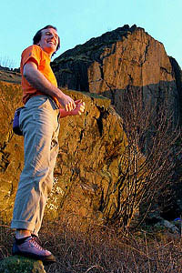 Dave with Rhapsody emerging from the shadows (photo: John Watson)